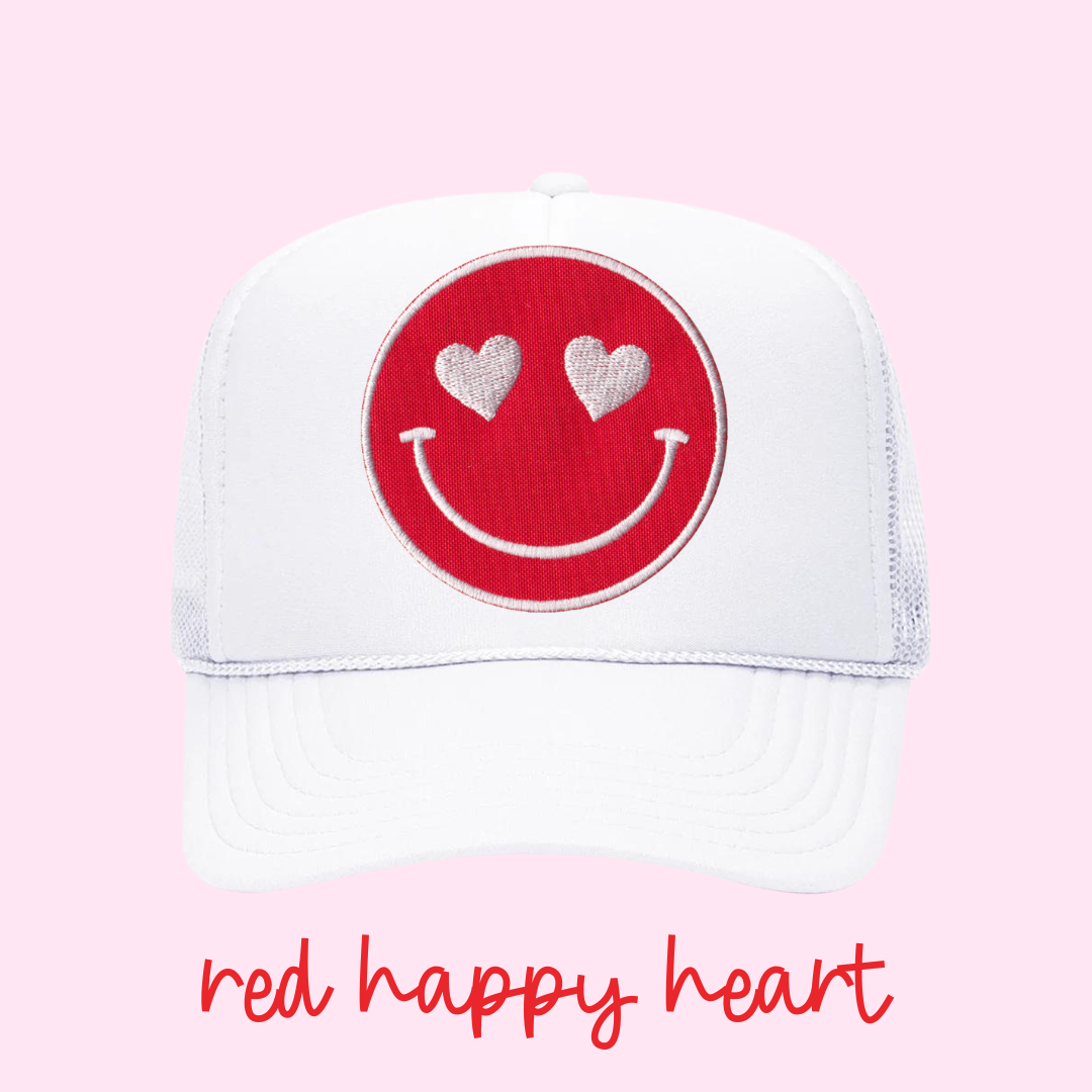 Red Heart Eyes Happy Heart Trucker Hat