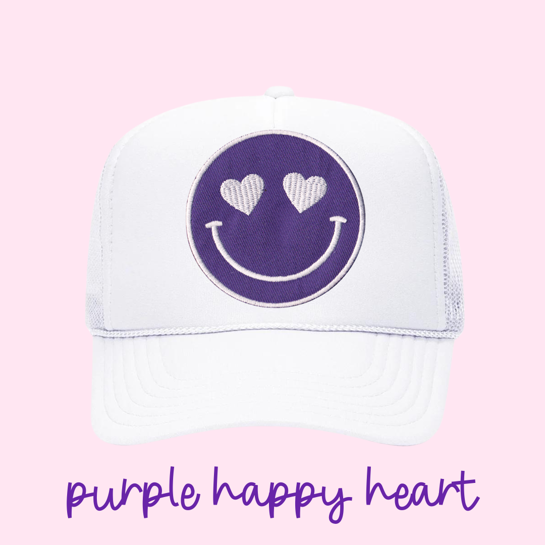 Purple Heart Eyes Happy Heart Trucker Hat