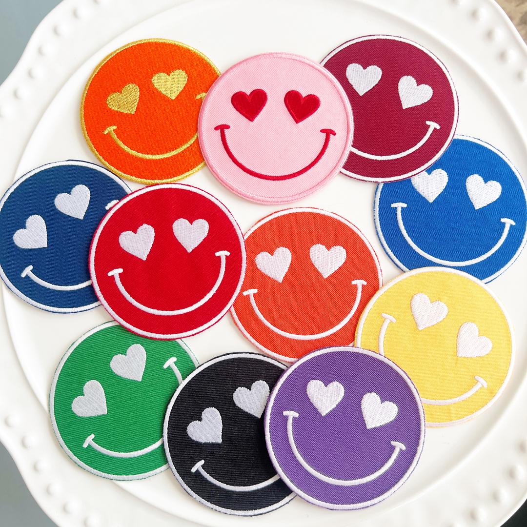 Team Color Happy Heart Patches - Purple (10)