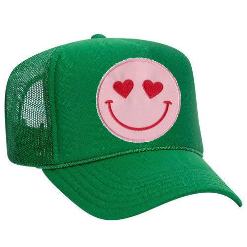 Happy Heart Trucker Hat by Confettees - Kelly Green