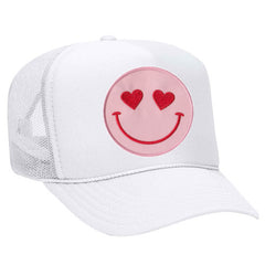 Happy Heart Trucker Hat by Confettees - White